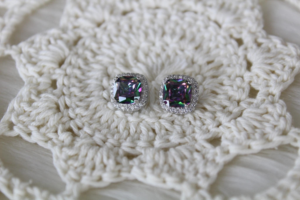 Green/Purple Sapphire Earrings