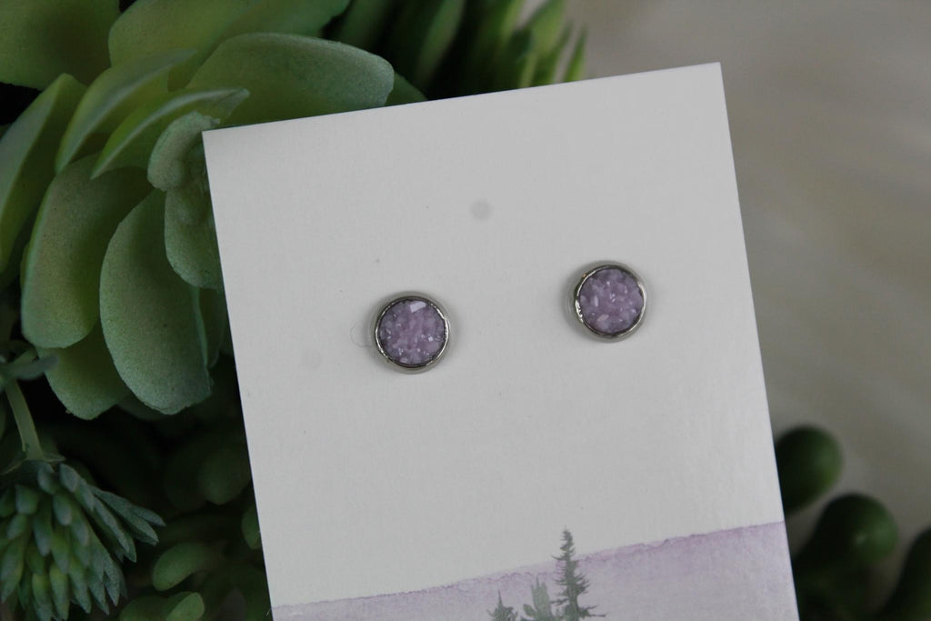 6mm Lilac Earrings