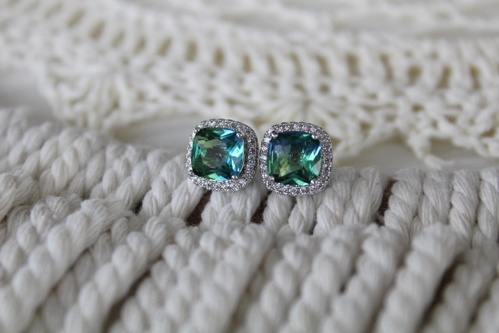 Emerald Sapphire Earrings