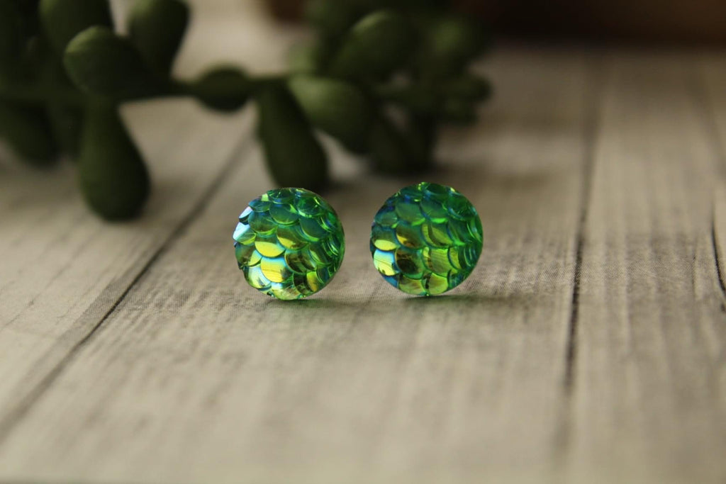 10mm Green Mermaid Earrings