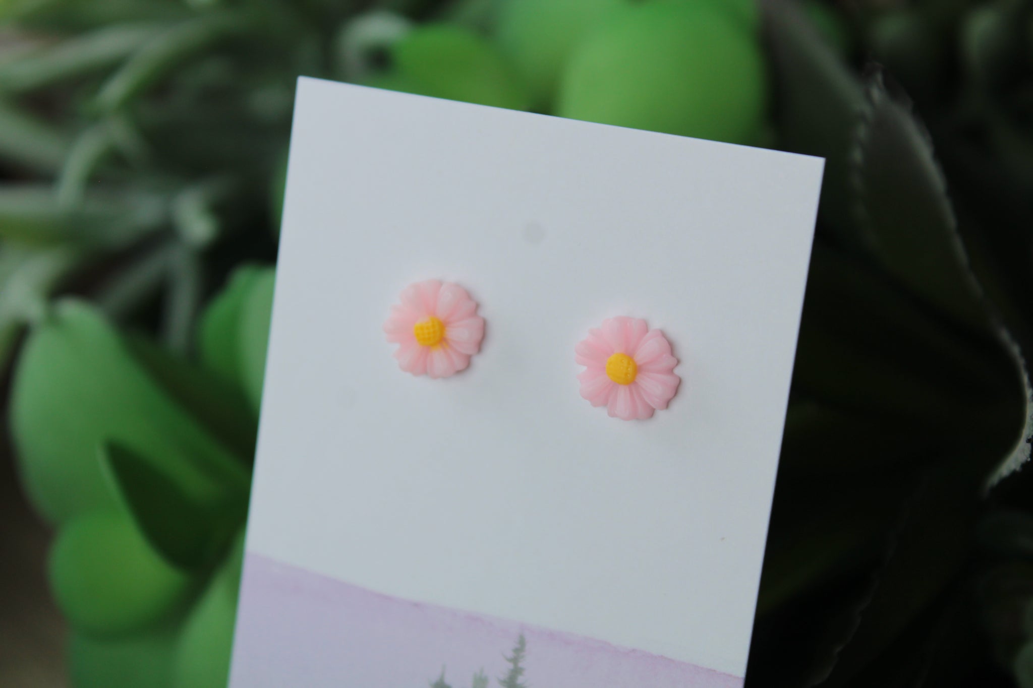 Light Pink Daisy Earrings