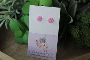 Purple Daisy Earrings