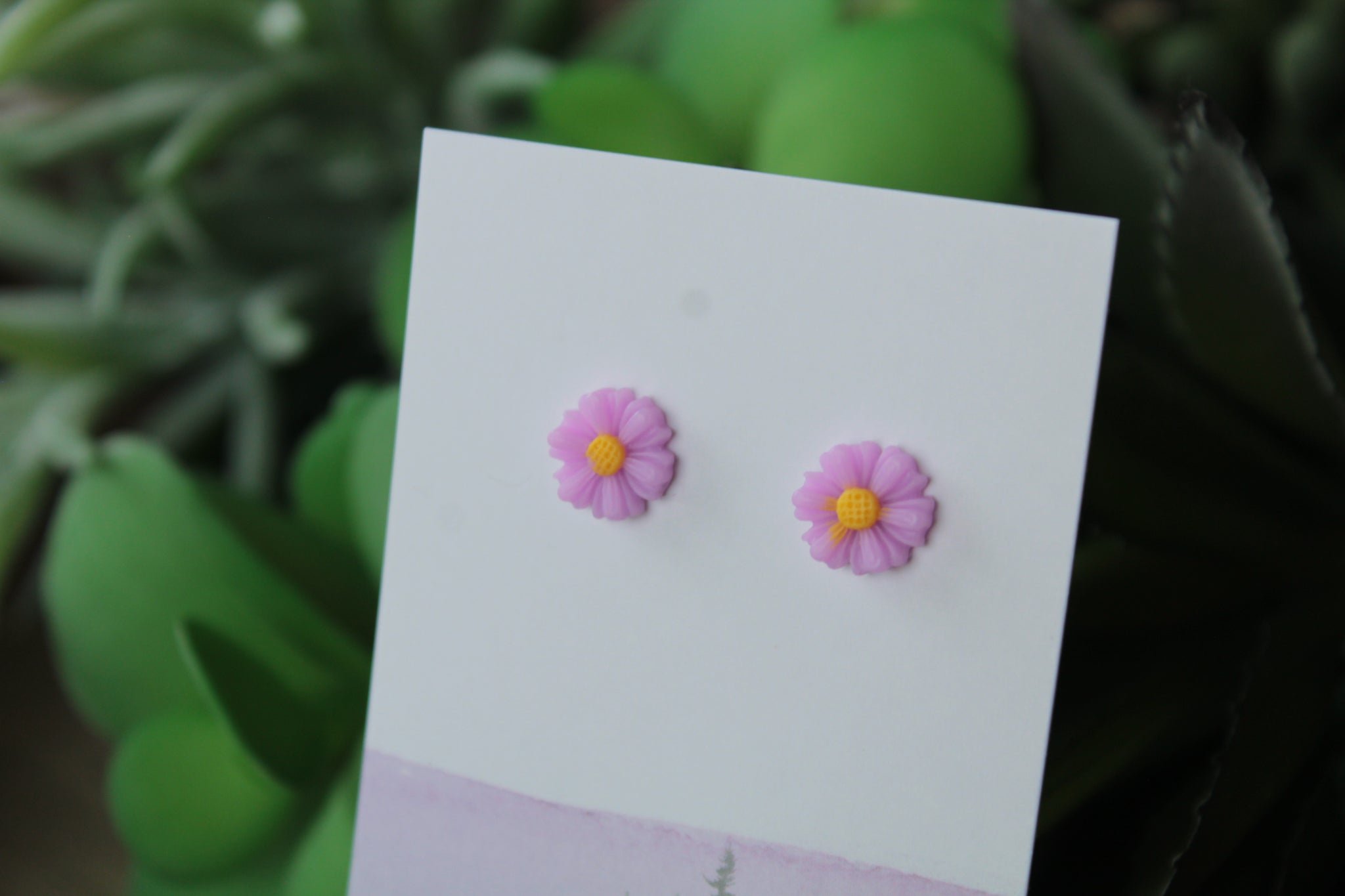 Purple Daisy Earrings
