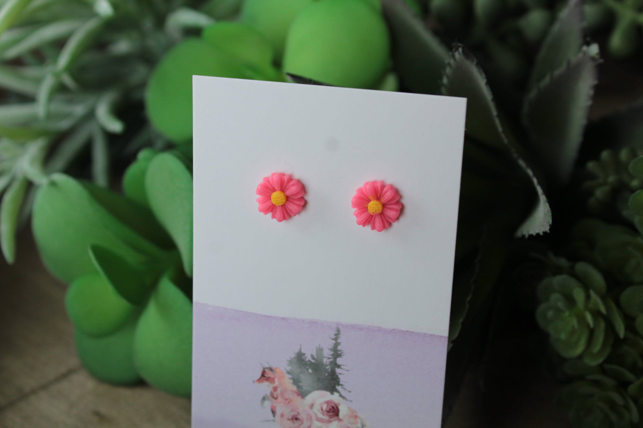 Watermelon Daisy Earrings