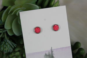 6mm Hot Pink Earrings