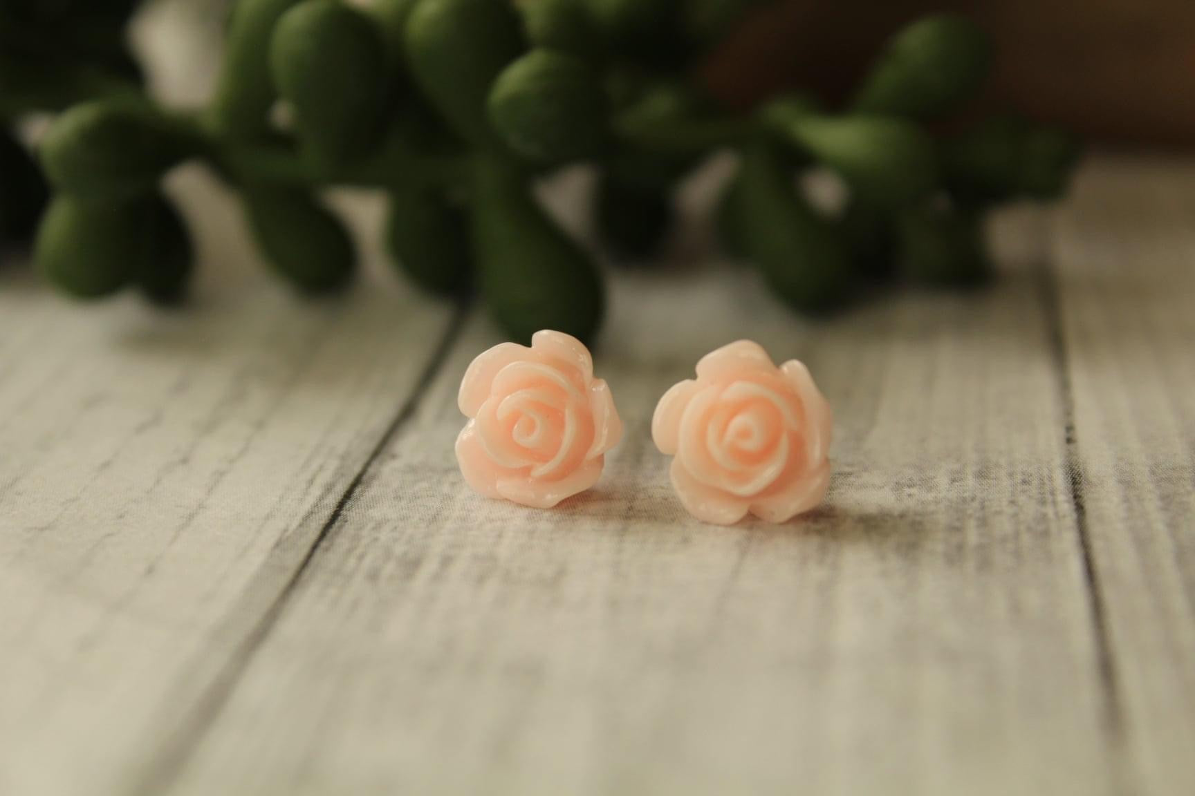 8mm Light Pink Earrings