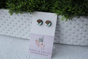 Wood White Mint Earrings