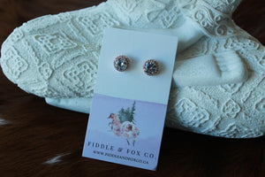 Lux Round Rose Gold/Silver Earrings