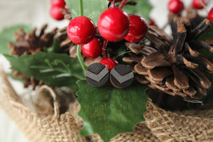 Black/Grey Wood Earrings