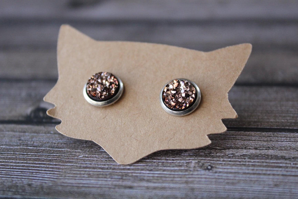 8mm Rose Gold In A Silver Stud