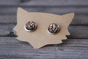 8mm Rose Gold In A Silver Stud
