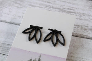 Black Lotus Leaf Earrings