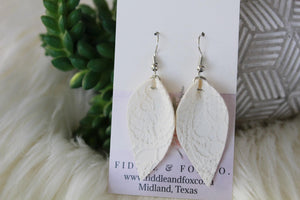 White Leather Earrings 3