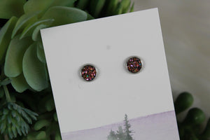 6mm Magenta Earrings