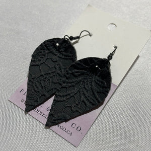 Black Leather Earrings 2