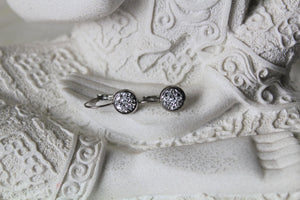 8mm Flat Silver Earrings