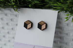 Wood Black/Rose Gold Earrings