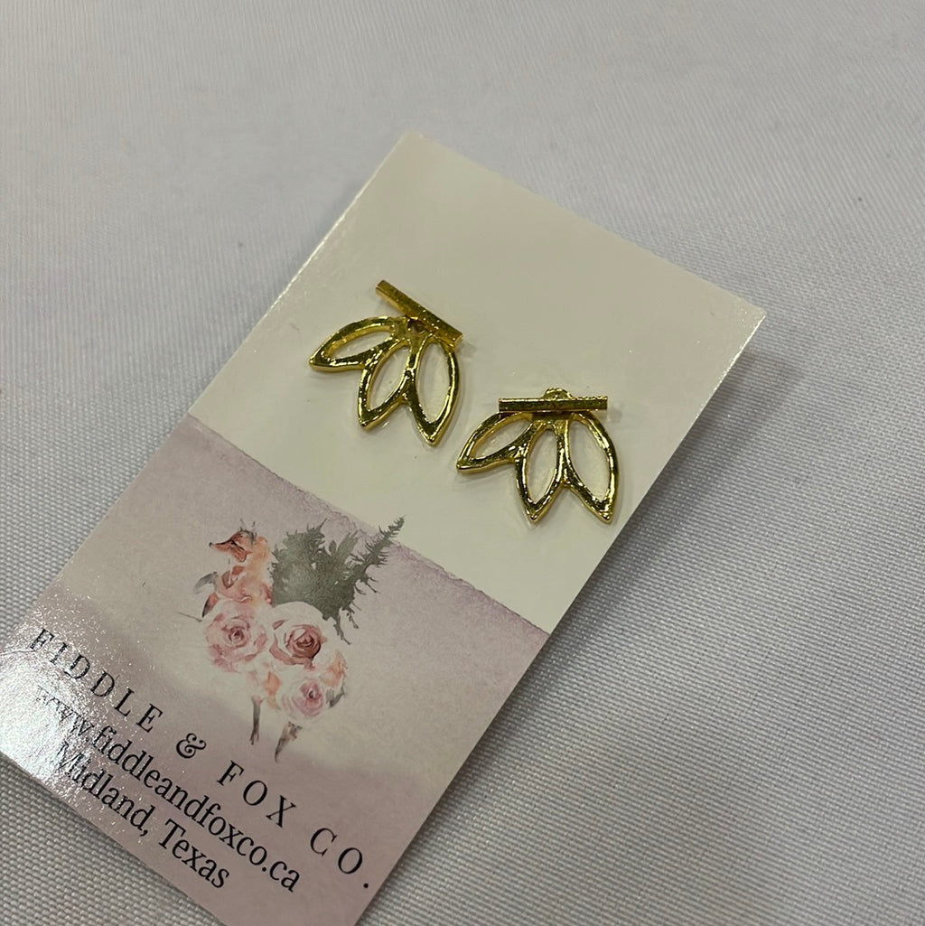 Gold Lotus Earrings