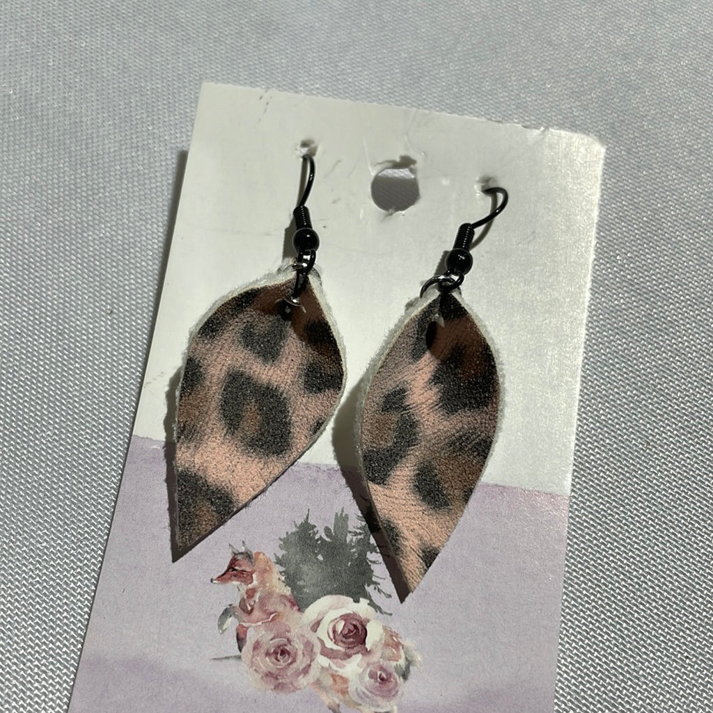 XS Cheetah Leather Earrings