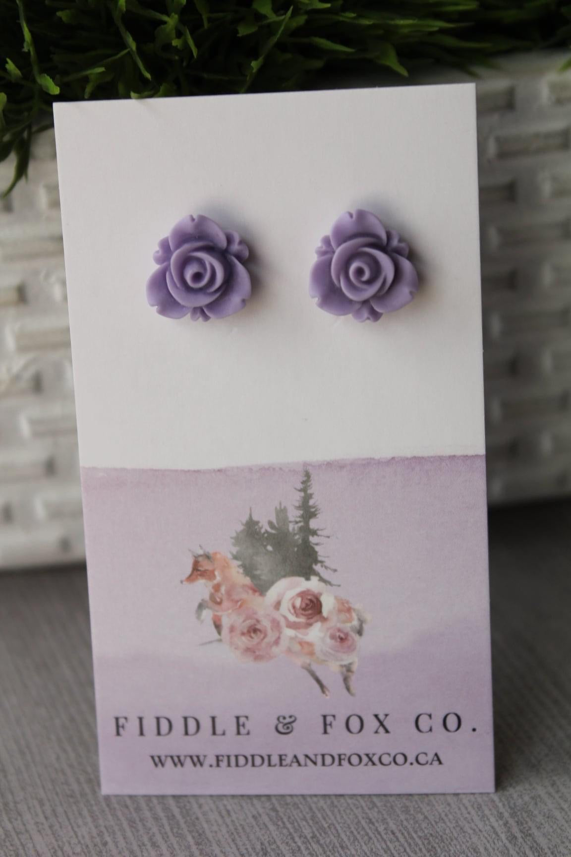 Lavender Rose Earrings
