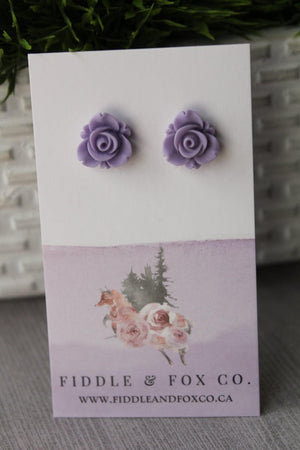 Lavender Rose Earrings