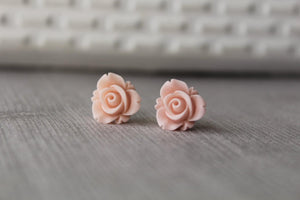 Dusty Rose Flower Earrings