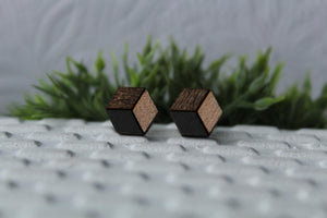 Wood Grey/Rose Gold Earrings