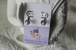 8mm Purple Mermaid Earrings