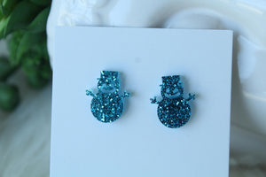 Glitter Snowman Earrings