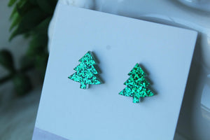 Glitter Tree Earrings