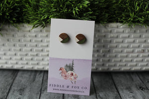 Wood Earrings White/Green