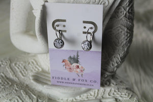 8mm Flat Silver Earrings