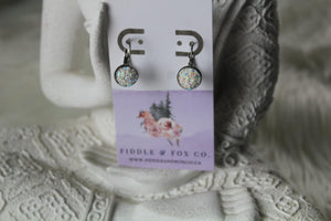10mm Flat Confetti Druzy Earrings
