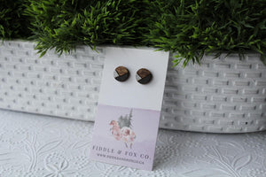 Wood Silver/Black Earrings