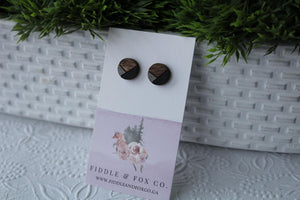 Wood Metallic Grey/Black Earrings