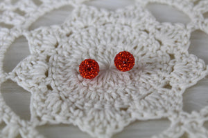 Red Crystal Ball Earrings