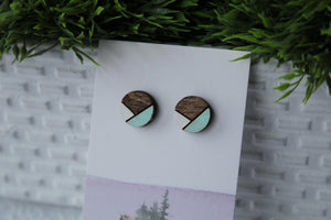 Wood White Mint Earrings