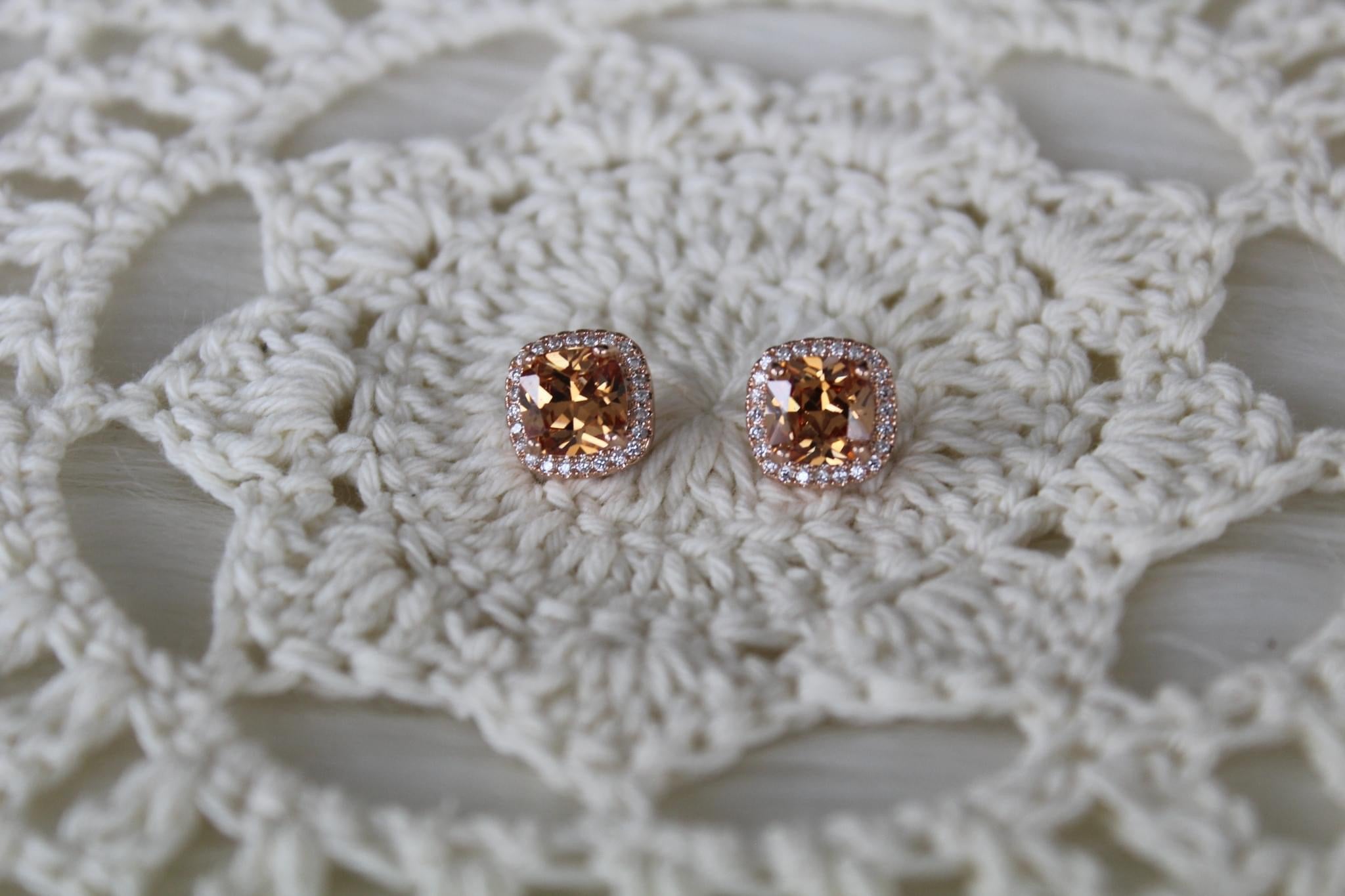 All Rose Gold Sapphire Earrings