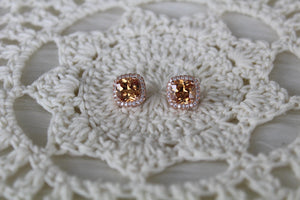 All Rose Gold Sapphire Earrings