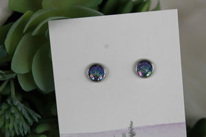 6mm Purple Mermaid Earrings
