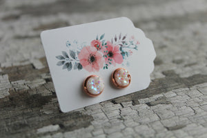 8mm Confetti In A Rose Gold Stud