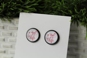 12mm Nurse Life/Black Stud