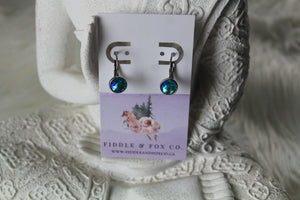 8mm Blue Mermaid Earrings