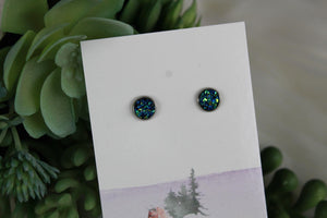 6mm Blue/Green Earrings