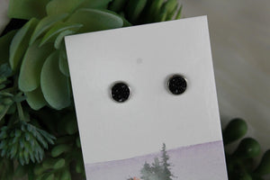 6mm Black Earrings