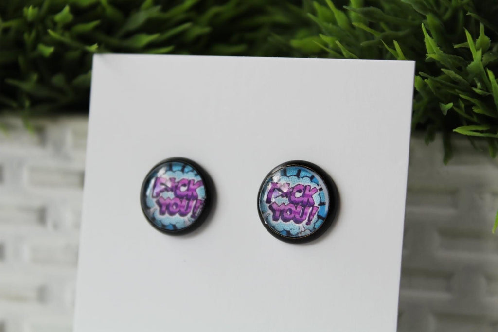 10mm Fuck You/Black Earring