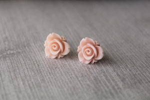 Dusty Rose Flower Earrings