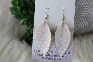 White Leather Earrings 2