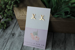 Gold Hockey Stick Earrings