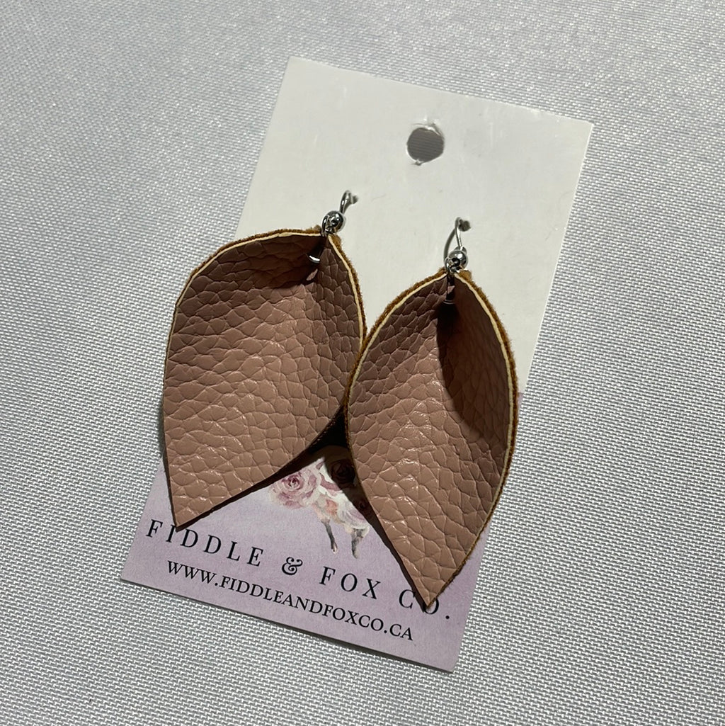 Blush Leather Earrings